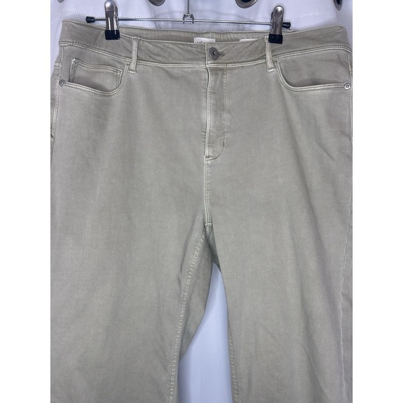 J Jill Denim High Rise Straight Leg Cropped Cuffed Jeans Women Sz 18P Green Gray - Picture 2 of 9